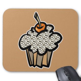 leopard print cupcake mouse mat