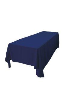 Navy Blue Polyester 90" X 132" Tablecloth   Large Size Tablecloths