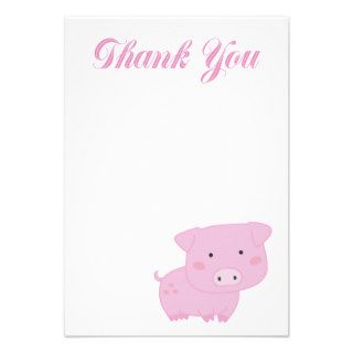 Cute Pink Pig Farm Thank You Note Cards