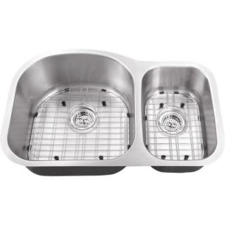 Schon All in One Undermount Stainless Steel 31 1/2x20 1/2x9 0 Hole Double Bowl Kitchen Sink SC703016
