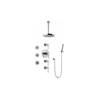 Graff GB1.121A LM37S PC Polished Chrome Universal Contemporary Round Thermostatic Set with Body Sprays and Handshower (Rough and Trim)   Hand Held Showerheads  