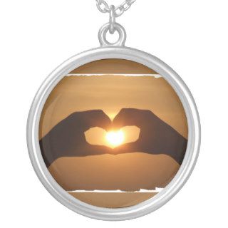 Heart Hands Sunset Necklace