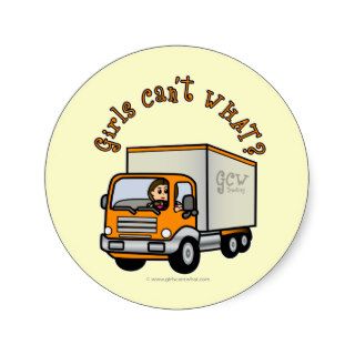 Light Trucker Girl Sticker