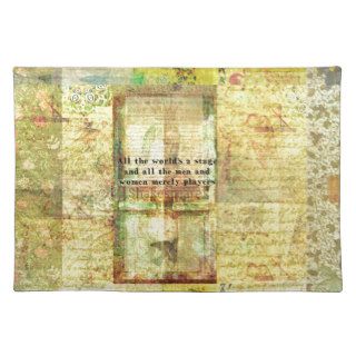 Shakespeare quote All the world's a stage ART Placemats