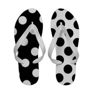 Black and White Polka Dot Mix Match Flip Flops