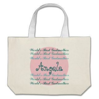 World's Best GODMOTHER Custom Name Aqua Teal Pink Bag