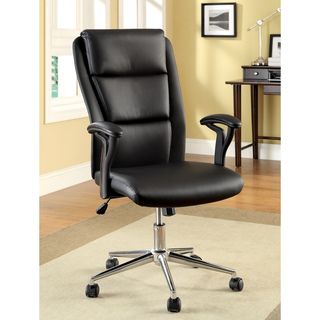 Furniture of America Classic Black High back Leatherette Adjustable Office Chair Furniture of America Office Chairs