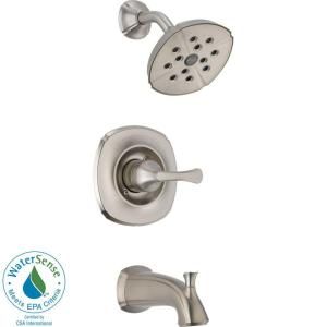 Delta Addison Tub and Shower Faucet Trim Kit in Stainless featuring H2Okinetic (Valve not included) T14492 SS