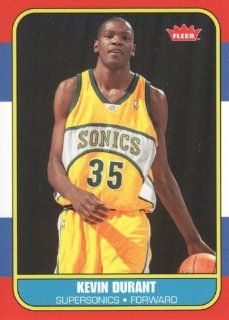 2007 08 Fleer Basketball 1986 87 Rookies #86R 143 Kevin Durant Seattle SuperSonics NBA Trading Card Sports Collectibles
