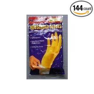 Tradex International Large Yellow Flock Lined Household Glove    144 per case.