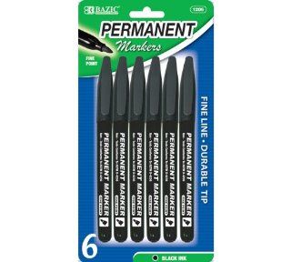 Bazic Fine Tip Permanent Markers, Black, 6 per Pack (Case of 144)  Black Permanent Marker Box Of Colored 