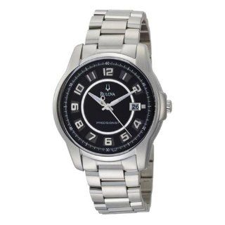 Bulova 96B129 Mens Precisionist Claremont Black Dial Steel Bracelet Watch Watches