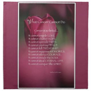 What Cancer Cannot Do, Support and Encouragement Printed Napkins