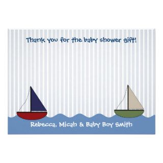 Little Boats Baby Shower Thank you note Invites