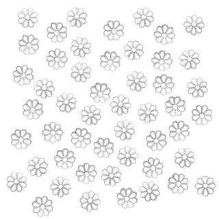 Beadaholique Open Petal Flower Bead Caps, 7mm, Bright Silver Plated