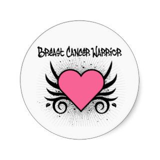 Breast Cancer Warrior Heart Sticker
