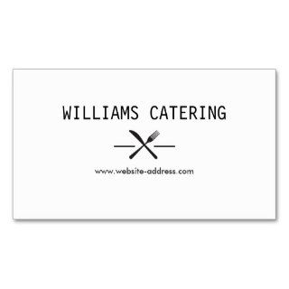 FORK KNIFE INTERSECT LOGO in BLACK and WHITE Business Card Template