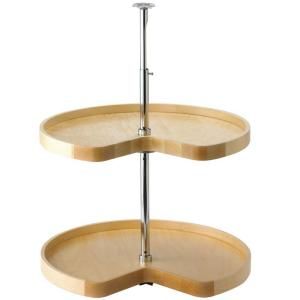 Knape & Vogt 31.5 in. x 24 in. x 24 in. Kidney Shaped Wood Lazy Susan Cabinet Organizer WKS24ST PLYWD