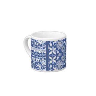 Medieval Renaissance Elegant Blue and White Espresso Cups
