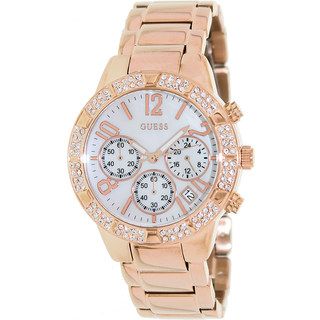 Guess Women's U0141L3 Rose Gold Stainless Steel Quartz Watch with Mother Of Pearl Dial Guess Women's Guess Watches