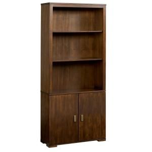 Inspirations by Broyhill Mission Nuevo mahogany 4 Shelf bookcase with two door DISCONTINUED 305 121