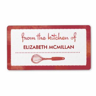 Modern Red Whisk Canning/Kitchen Labels