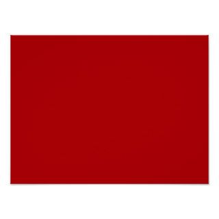 Blood Red Trend Color Customized Template Blank Poster
