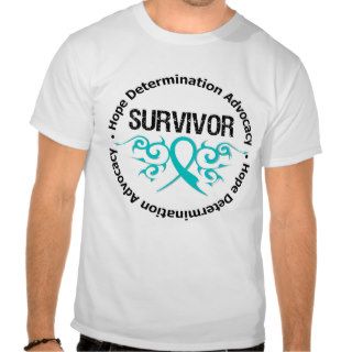 PCOS Survivor Tribal Ribbon T shirts