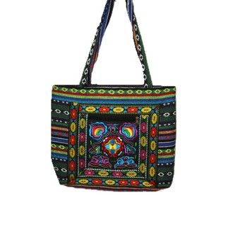 Tabeez Embroidered Floral Tote Bag Tote Bags