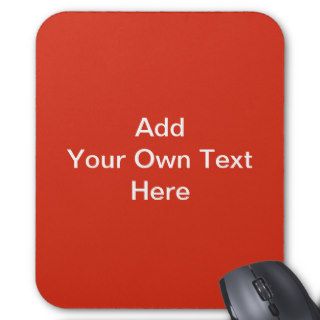 Plain Red with White Text. Custom Mouse Pads