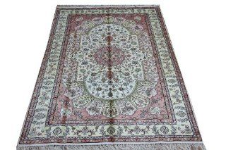5'x 8' Hand Knotted Silk Rug Kashmir Carpets Kashmir Oriental Rugs(138c 5x8)  