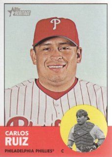2012 Topps Heritage Baseball #139 Carlos Ruiz MLB Trading Card Sports Collectibles