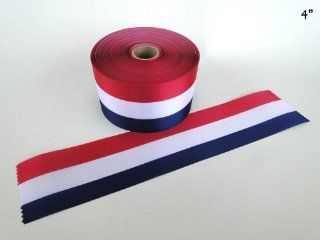 4" Wide RED/WHITE/BLUE Ceremonial Ribbon for Grand Openings/Re Openings and Ribbon Cutting Ceremonies   50 Yard Roll