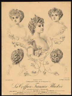 Antique Prints HAIR STYLE HEADDRESS FRENCH 158.5.1902 Coll 1902   Lithographic Prints