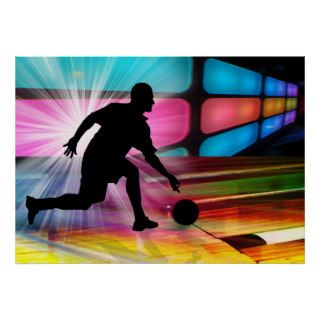 Bowling in a Neon Alley Print