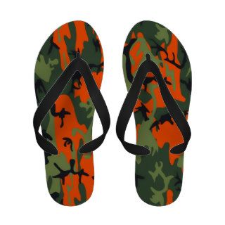 Safety Orange and Green Camo Sandals