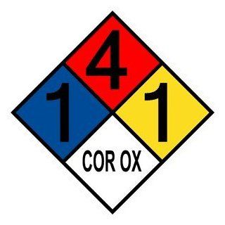 NFPA 704 1 4 1 Cor Ox Sign NFPA PRINTED 141COR OX NFPA Diamonds  Message Boards 