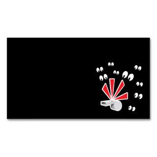 WBC WHISTLE BLOWING CARTOON CAUSES ALERT WARNING E BUSINESS CARD TEMPLATES