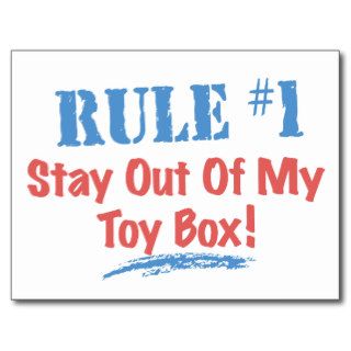 Rule #1 Stay Out Of My Toy Box Postcard