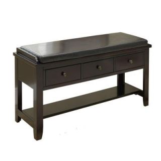 48 in. L Cappuccino Solid Wood Bench with 3 Drawers I 4524