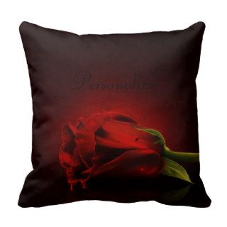 Bloody Red Rose Personalized Throw Pillow