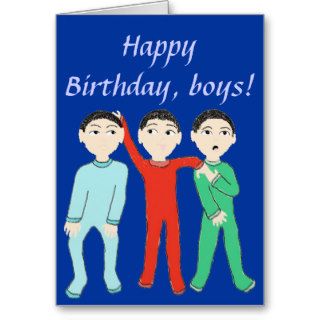 Happy Birthday, boys greeting Card