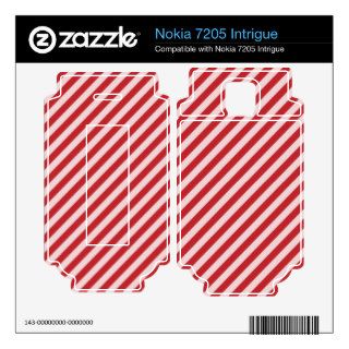 [STR RD 1] Red and white candy cane striped Nokia 7205 Intrigue Skins