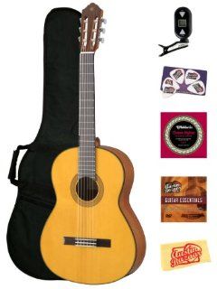 Yamaha CG142S Spruce Top Classical Guitar Bundle with Gig Bag, Tuner, Instructional DVD, Strings, Pick Card, and Polishing Cloth   Natural Musical Instruments