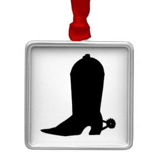 Cowboy Boot Silhouette Christmas Ornament
