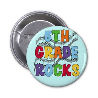 Multicolor 5th Grade Rocks T shirts and Gifts Pinback Buttons