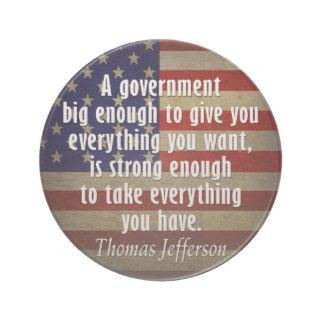 Thomas Jefferson Quote on Big Government Drink Coasters