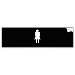 Woman illustration820 WOMAN CARTOON BATHROOM DOOR Bumper Sticker