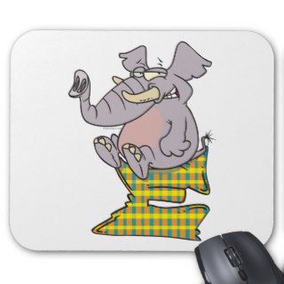 E is for elephant abc letter cartoon mouse pads