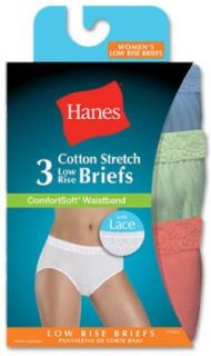 Hanes Women's Comfortsoft Waisband Stretch Low Rise Briefs w/ Lace, 9 Assorted